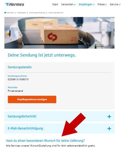 hermes wunschzustellung nicht möglich|Hermes paket umleiten.